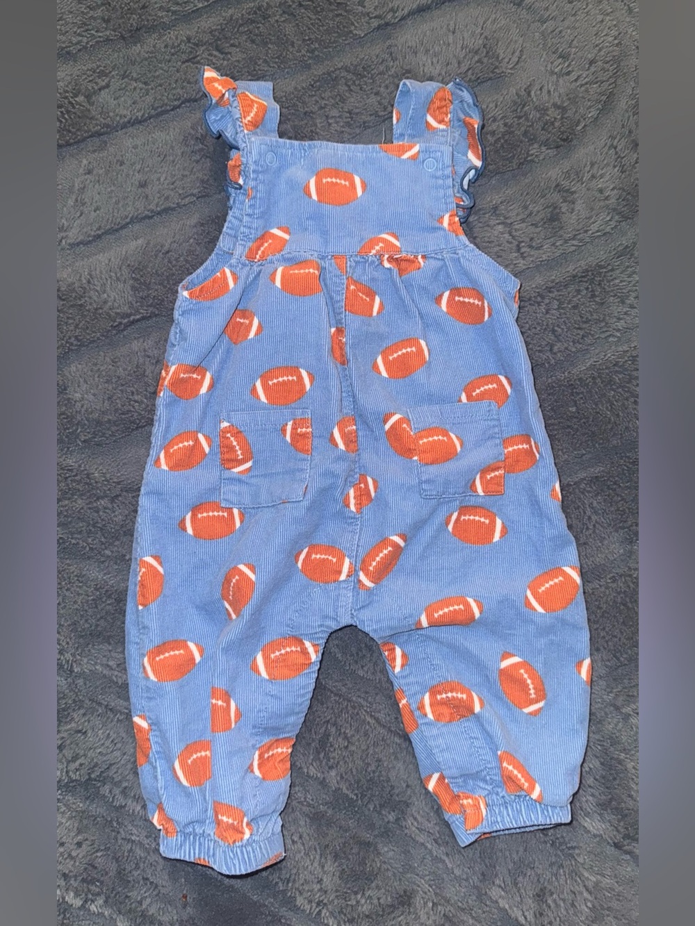 angel dear football ruffle overalls